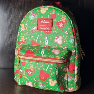 Loungefly Disney Holiday Green Mini Backpack